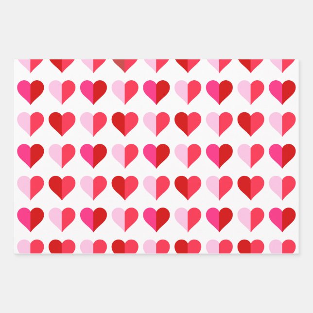 Feuille De Papier Cadeau Heart Gift Pattern, Valentine's Day Decoration (Devant)