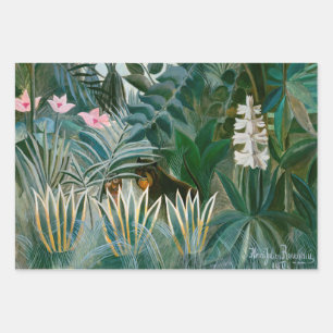 Feuille De Papier Cadeau Henri Rousseau - La jungle équatoriale