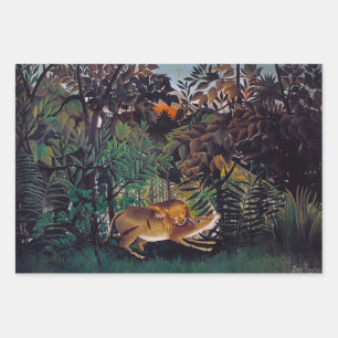Feuille De Papier Cadeau Henri Rousseau - Le lion affamé