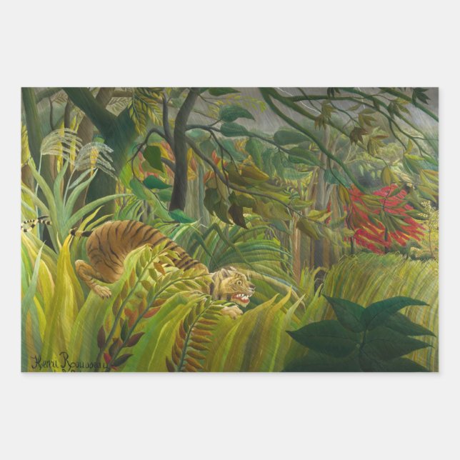 Feuille De Papier Cadeau Henri Rousseau - Surpris ! (Devant)