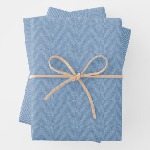 Feuille De Papier Cadeau Herringbone tweeté simple classique bleu clair