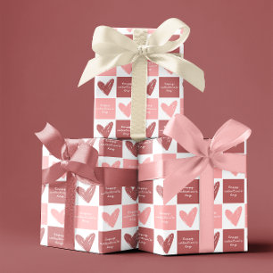 Feuille De Papier Cadeau Heureuse Sainte-Valentin mignon Coeurs roses Motif