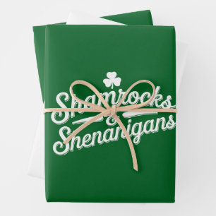 Feuille De Papier Cadeau Heureux Jour de la Saint Patrick Lucky Shamrock&Sh
