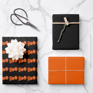 Feuille De Papier Cadeau Hey Boo Je T'Ai Craigné Aussi Typographie Dessin A