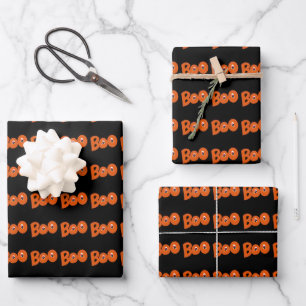 Feuille De Papier Cadeau Hey Boo Je T'Ai Craigné Aussi Typographie Dessin A