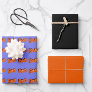 Feuille De Papier Cadeau Hey Boo Je T'Ai Craigné Typographie Dessin Art