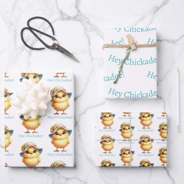 Feuille De Papier Cadeau Hey Chickadee ! - Époux de Pâques (Recto)