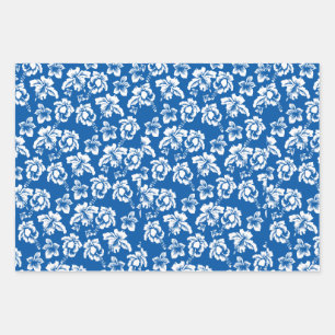 Feuille De Papier Cadeau Hibiscus bleu d'Hawaï