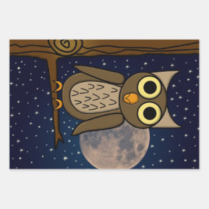 Feuille De Papier Cadeau hibou
