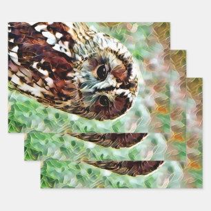 FEUILLE DE PAPIER CADEAU HIBOU