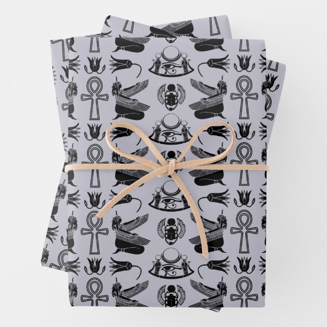 Feuille De Papier Cadeau Hiéroglyphes égyptiens antiques (En situation)