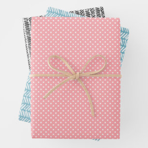 Feuille De Papier Cadeau Hip Blush rose Turquoise noir blanc Abstrait Zigza
