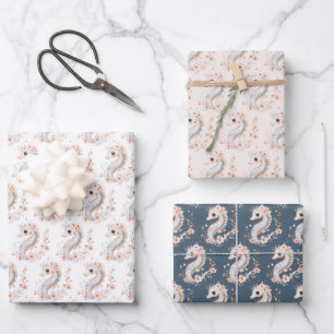 Feuille De Papier Cadeau Hippocampe mignon