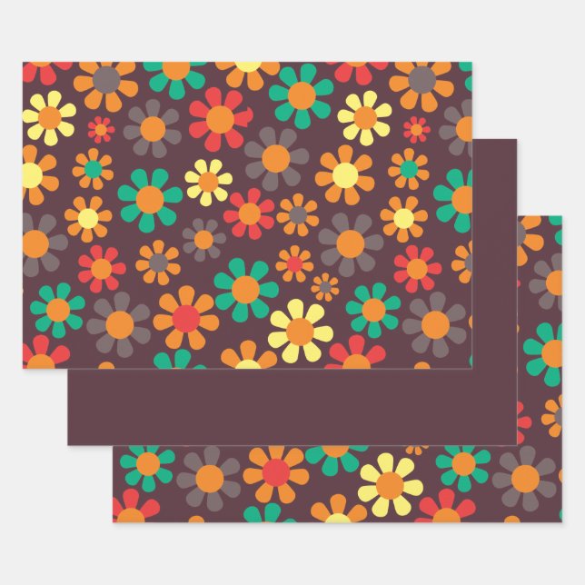 Feuille De Papier Cadeau Hippy Flower Daisy (Lot)