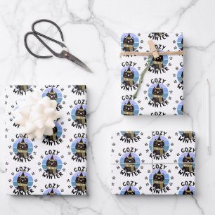 Feuille De Papier Cadeau Hiver agréable, chouette