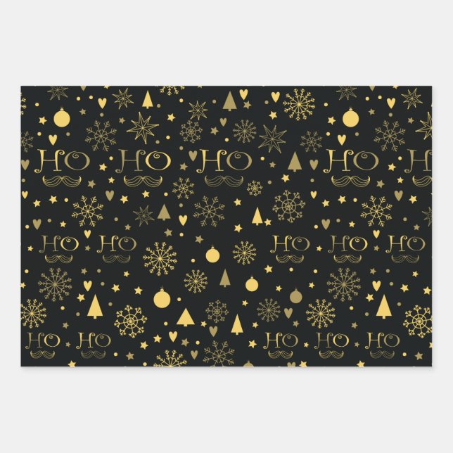 Feuille De Papier Cadeau Ho-ho-ho (Devant)