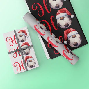 Feuille De Papier Cadeau Ho Ho Ho Christmas Soccer / Football