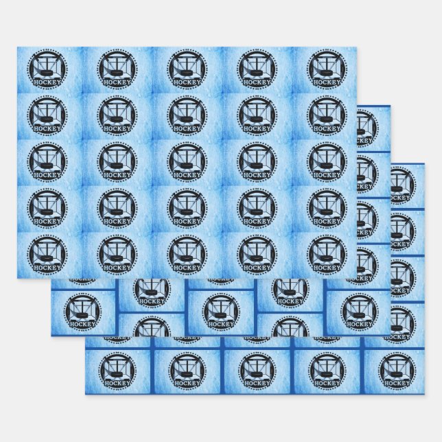 Feuille De Papier Cadeau Hockey sur glace (Lot)