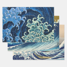 Hokusai Vague féminine Océan Vintage