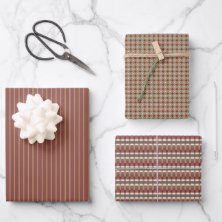 Feuille De Papier Cadeau Holiday stripes + geometrics in traditional colors