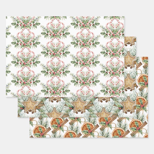 Feuille De Papier Cadeau Holiday Sweets Wrapping Paper (Lot)