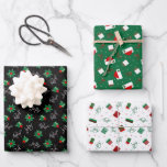 Feuille De Papier Cadeau Holly Jolly Christmas<br><div class="desc">Cette feuille de papier d'emballage de Noël a Holly Jolly rétro motifs de Noël. De mignons motifs de Noël pour égayer vos cadeaux de vacances sous votre sapin de Noël.</div>