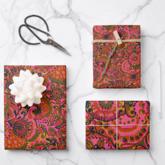 Feuille De Papier Cadeau Holly Paisley Print Wrapping Paper