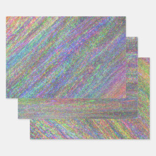Feuille De Papier Cadeau Holographique moderne élégante Pastel Rainbow Part