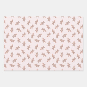 Feuille De Papier Cadeau Homme en pain d'épice de vacances rose