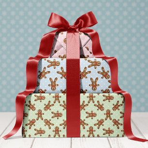 Feuille De Papier Cadeau Homme en pain d'épices Biscuit de Noël