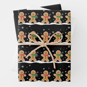 Feuille De Papier Cadeau Homme en pain d'épices Mignon Noël Fête Boulanger