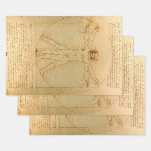 Feuille De Papier Cadeau Homme vitruvien par Leonardo Da Vinci