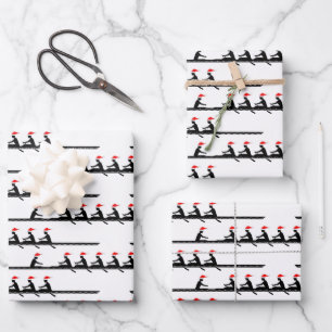 Feuille De Papier Cadeau Hommes Santa Chapeau Rameurs Équipe Crew Équipe #4