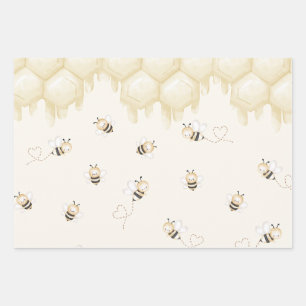 Feuille De Papier Cadeau Honey Bee 1er anniversaire