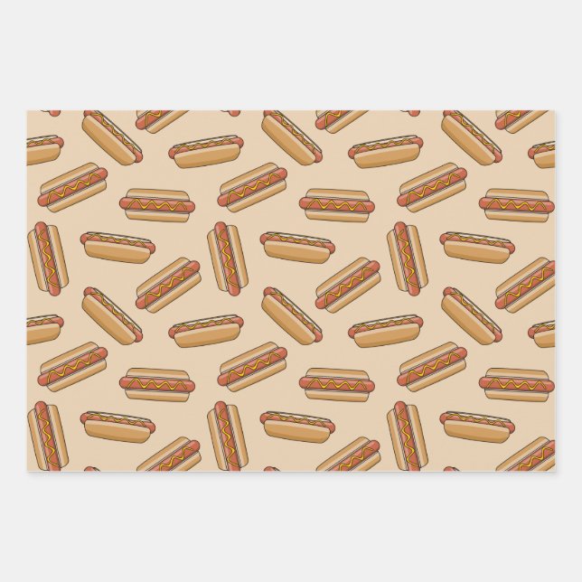 Feuille De Papier Cadeau Hot dog (Devant)