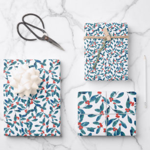Feuille De Papier Cadeau Houx d'hiver (Gelée)