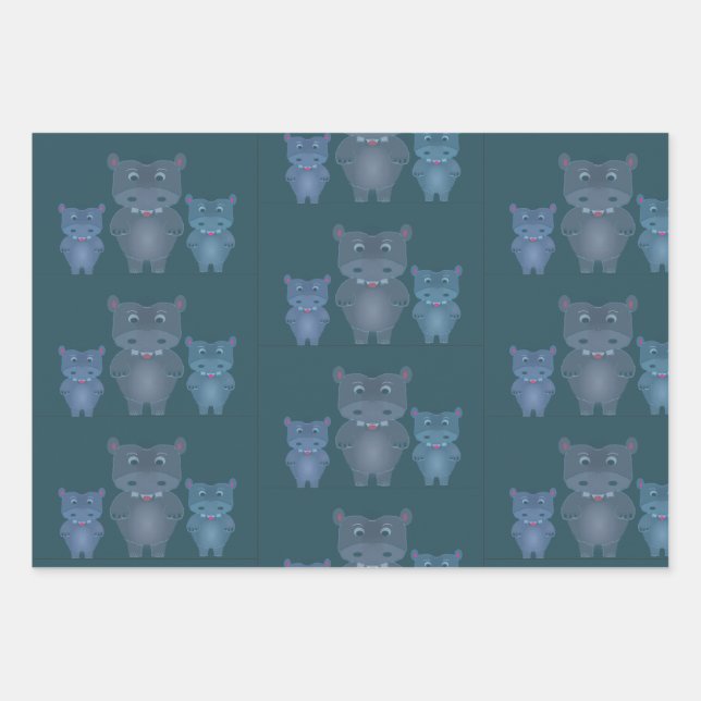 Feuille De Papier Cadeau Hub Hippo (Devant)