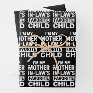 Feuille De Papier Cadeau Humour Vintage Enfant préféré de ma belle-mère 