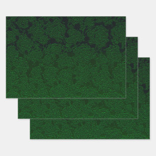Feuille De Papier Cadeau Hunter Green Elegant Succulent Motif Design