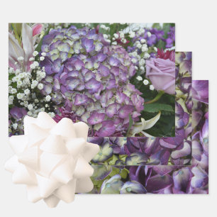 Feuille De Papier Cadeau Hydrangea Purple Botanique Floral Photographique