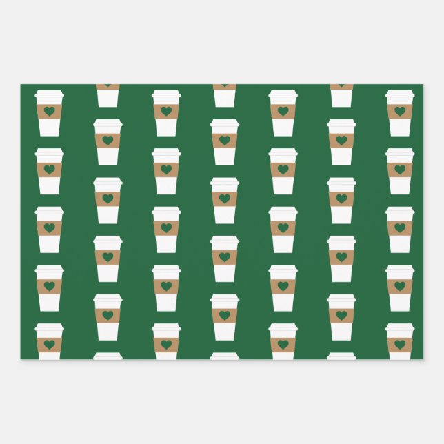 Feuille De Papier Cadeau I Love Coffee Coffee Disposable Cup (Devant)
