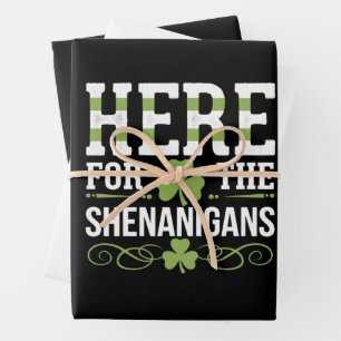 Feuille De Papier Cadeau Ici pour les Shenanigans Irlandais Irlande St. Pat