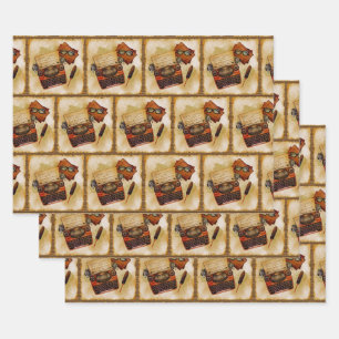 Feuille De Papier Cadeau Il Est Écrit Motif Vintage