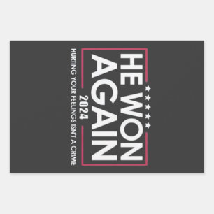 Feuille De Papier Cadeau Il remporte à nouveau l'Inaguration Trump 2025 de 