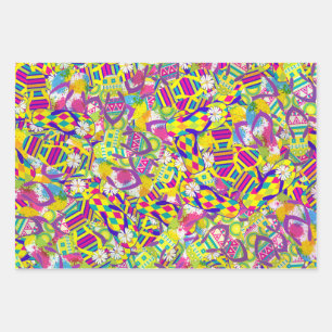 Feuille De Papier Cadeau Illustration aquarelle, Motif de retournement