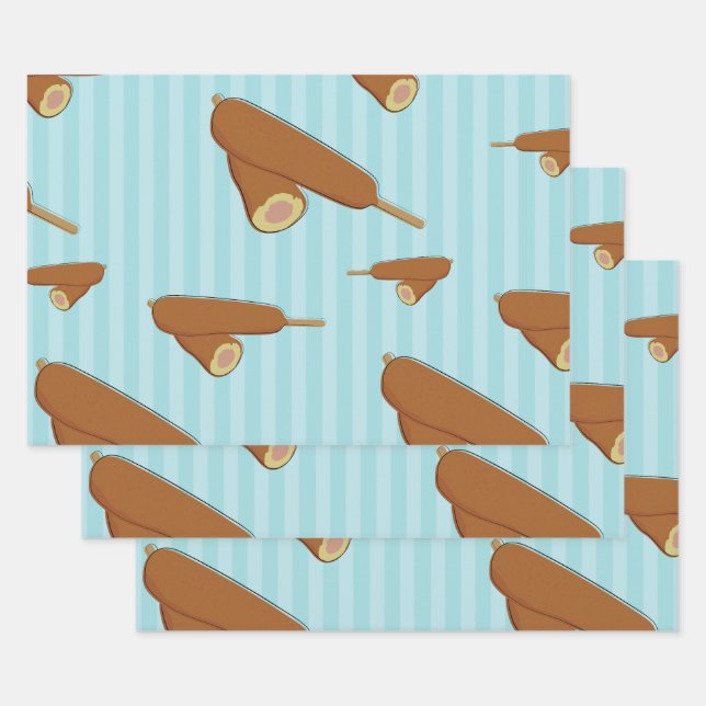 Feuille De Papier Cadeau Illustration de Chien de maïs (Lot)