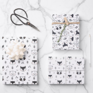 Feuille De Papier Cadeau Illustration de mignon animal