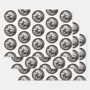 Feuille De Papier Cadeau Illustration Vintage Axolotl