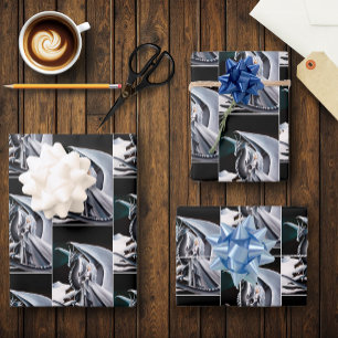 Feuille De Papier Cadeau Imaginaire Auroras femme Dragon blanc