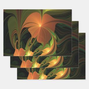 Feuille De Papier Cadeau Imaginaire Plante Abstrait rouille verte Brown fra